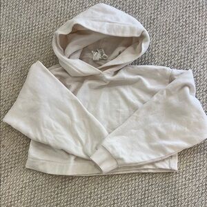 ALO cropped Cream Hooded Sweatshirt